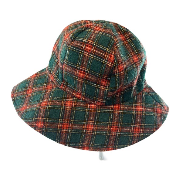 Very Originals PAUL B. STONE Bucket Hat Plaid Green Red Wool? display picture 2